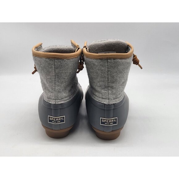 Sperry‎ Saltwater Womens Duck Rain Boot Wool Embossed Thinsulate Gray  Size 6M - Picture 6 of 9